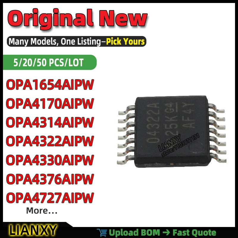 OPA4330AIPW OPA4376AIPW OPA4170AIPW OPA4322AIPW OPA4314AIPW OPA4727AIPW OPA1654AIPW TSSOP-14 OPERATIONAL AMPLIFIER New Original