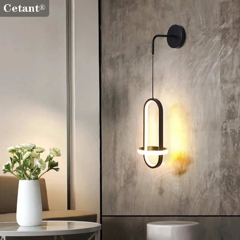 

Modern LED Wall Lamp Elliptical Double Ring Home Decor Wall Sconces Bedside Lighting Bedroom Living Room Indoor Fixtures Lustre