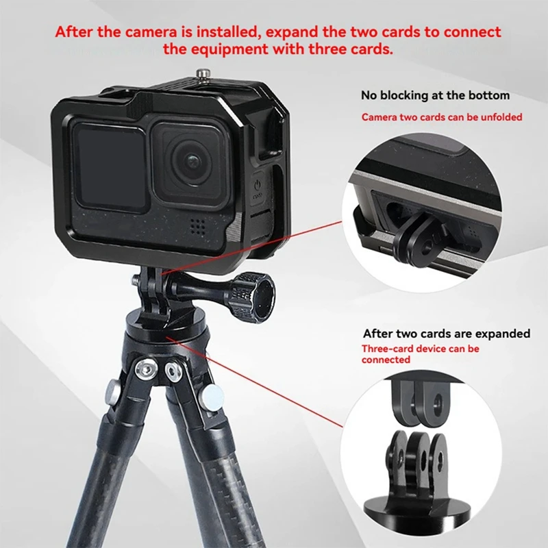 ELECT-Magnetic Camera Cage Quick Release With Cold Shoe Mount Protective Frame Aluminium For Gopro 13/12/11 Action Camera