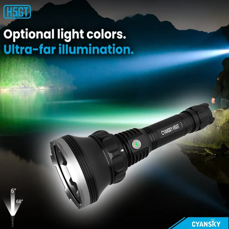 Multicolor Hunting Flashlight Green LUMINUS SFT-40-W 2000LM Torch Light for Hogs Blood Tracking,Predator Light Search and Rescue