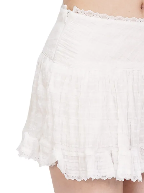 White Puffy Pleated Skirt Women's Commute Style Spring New Pure Desire Short Cake Half-length Skirt High Waist Korean Version
