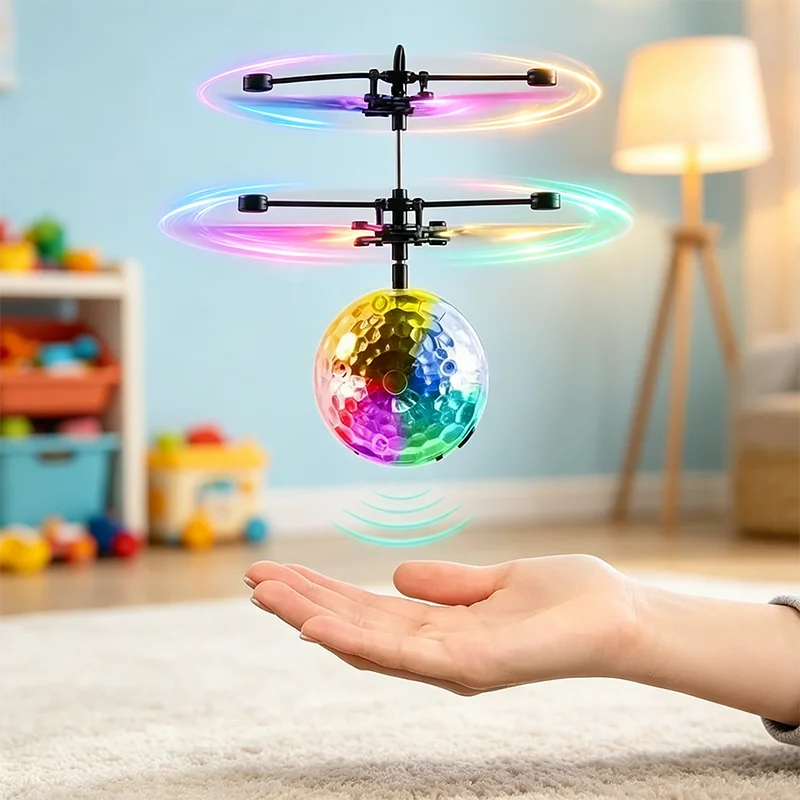Gesture Control Flying Crystal Ball Toy LED Color Light Suspension Infrared Induction Levitating Toy Interactive Novelty Gifts