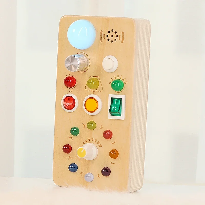 

Детские занятые игрушки Монтессори, переключатель света, звук, деревянная головоломка для раннего образования, тренировка практических занятий 3 лет