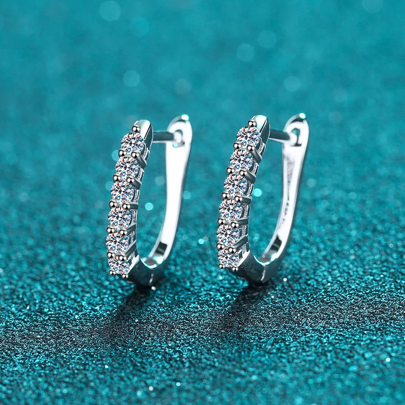 LORIELE Real Moissanite Hoop Earrings Small Little Tiny Huggie Hoop Earrings Dainty Fine Jewelry for Girls D Color VVS Clarity