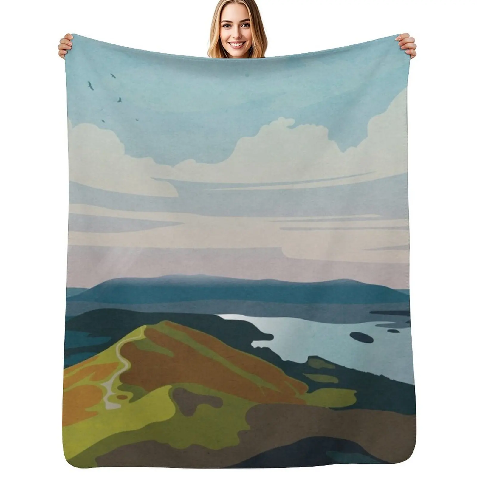 

Lake District Throw Blanket blankets ands For Sofa Thin Picnic funny gift Blankets