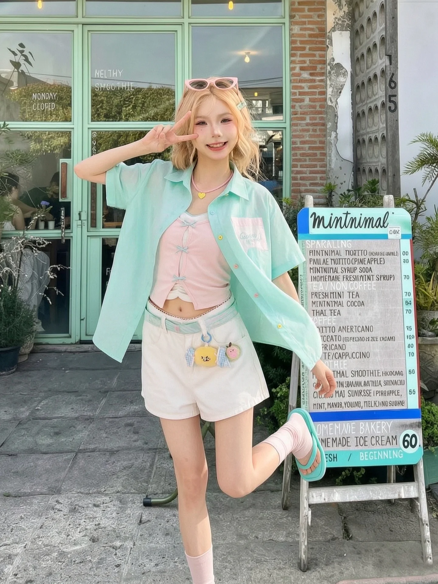 

Breathable Cotton Short Sleeve Embroidered Shirt Women's College Style Loose Fit Summer Top Peach Blossom Versatile Female Shirt