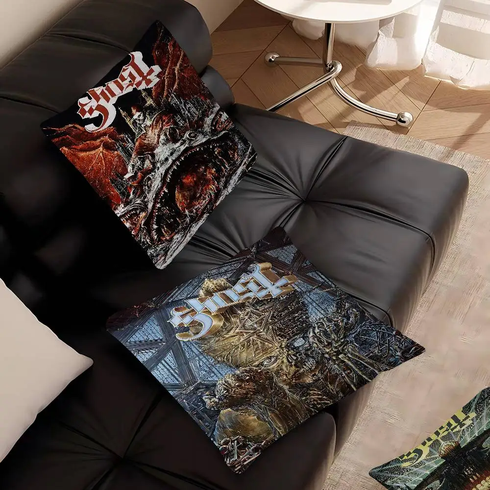 Kraft Paper G-Ghost Band Pillow Anime Pillow Sofa Bed Head Pillow Cover Cushion Cover 45x45 Cm Fashion
