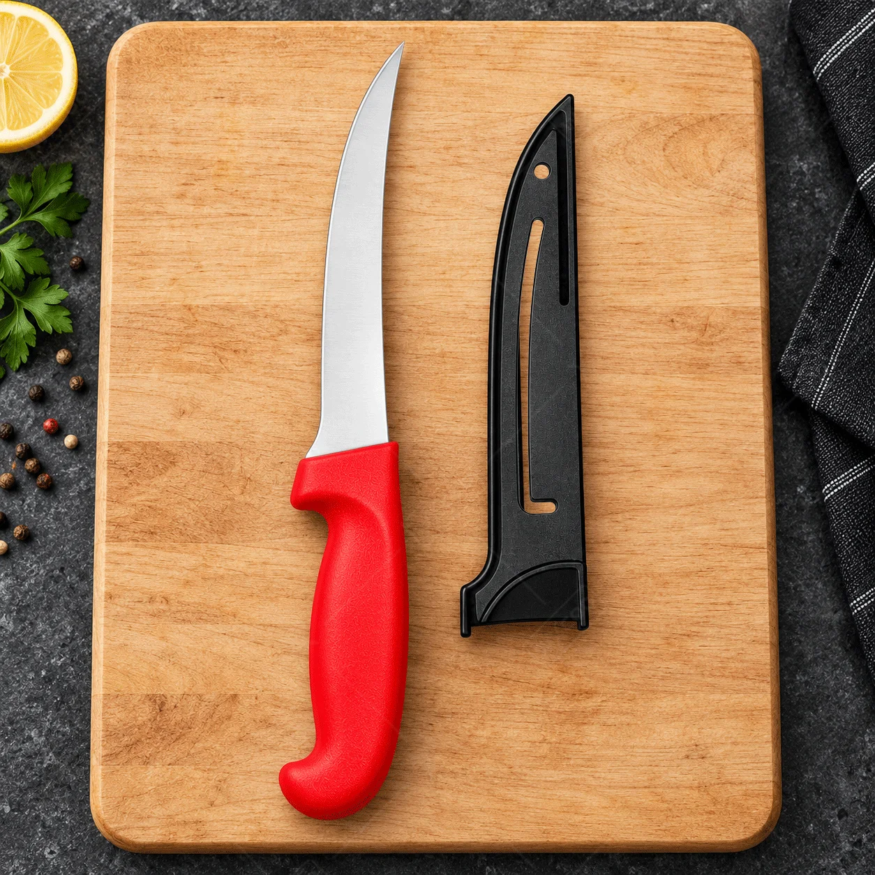 WXCOO Ausbeinmesser Küchen-Fleischbeil Fisch- und Obstschälmesser Küchen-Edelstahlmesser mit Scheide für Haushalts-Schneidwerkzeuge