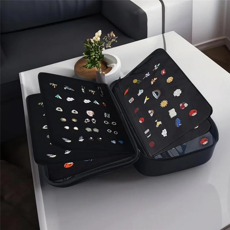 

AB39-Enamel Pin Display Bag Pin Transaction Book, 12 Page Collectible Pins Board Storage Organization Box Suitable For Sizes