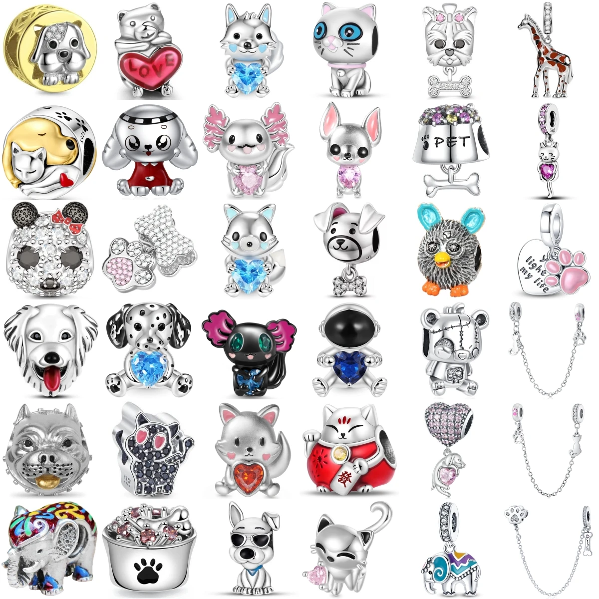 

Новая мода стерлингового серебра 925 пробы, серия животных, очаровательный слон, жираф, лапа, бусина с принтом, подходит для оригинального браслета, женские ювелирные изделия «сделай сам»