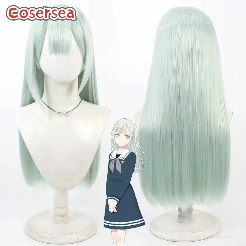 AAA 2025 Cosersea تأثيري الباروكات بانج حلم! شعر مستعار واكابا موتسومي بطول 60 سم باللون الأخضر الفاتح، شعر صناعي حراري