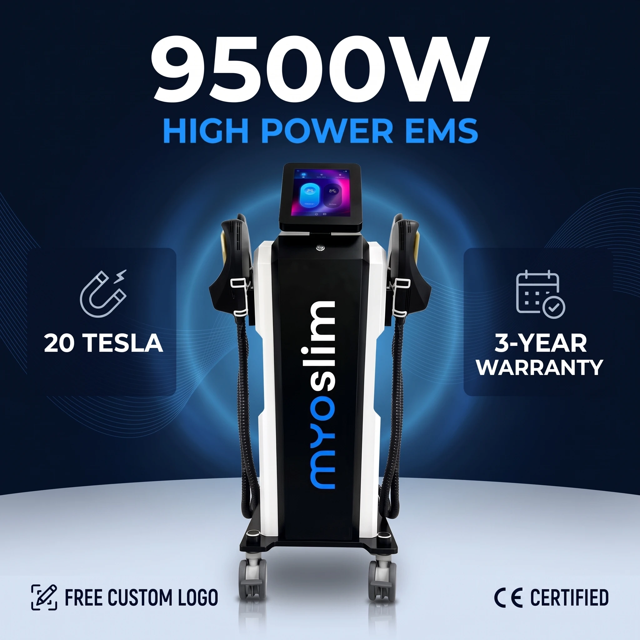 HI-EMT Muscle Stimulation EMS Neo Machine Professional MYOslim Electromagnetic 4 Handles Body Sculpting Beauty Equipment