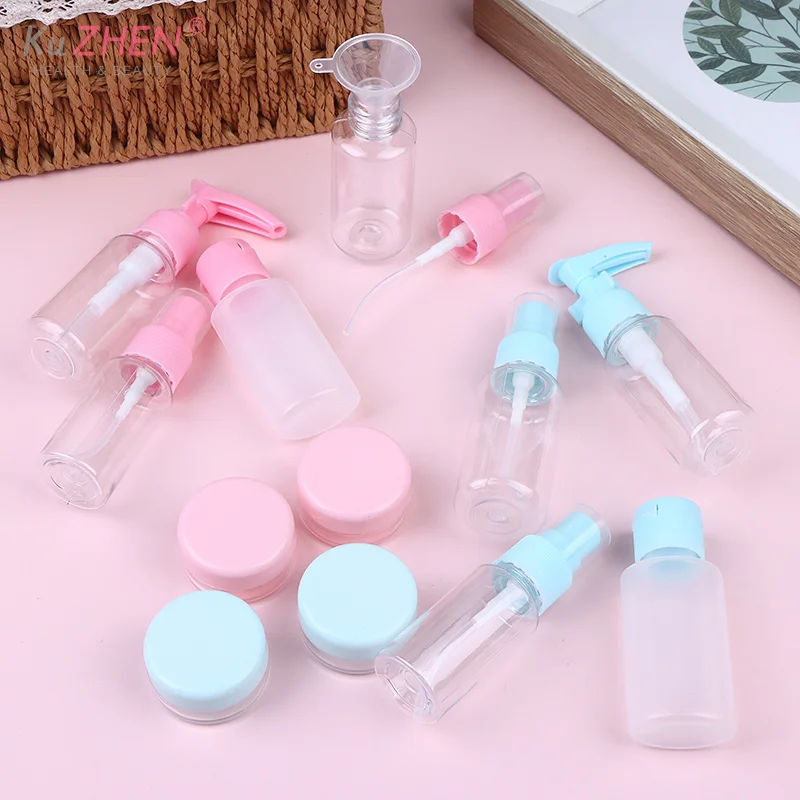 11개 세트 여행용 리필 병 화장품 로션 토너 스프레이 샴푸 필수품 크림 병 빈 용기 세면도구용