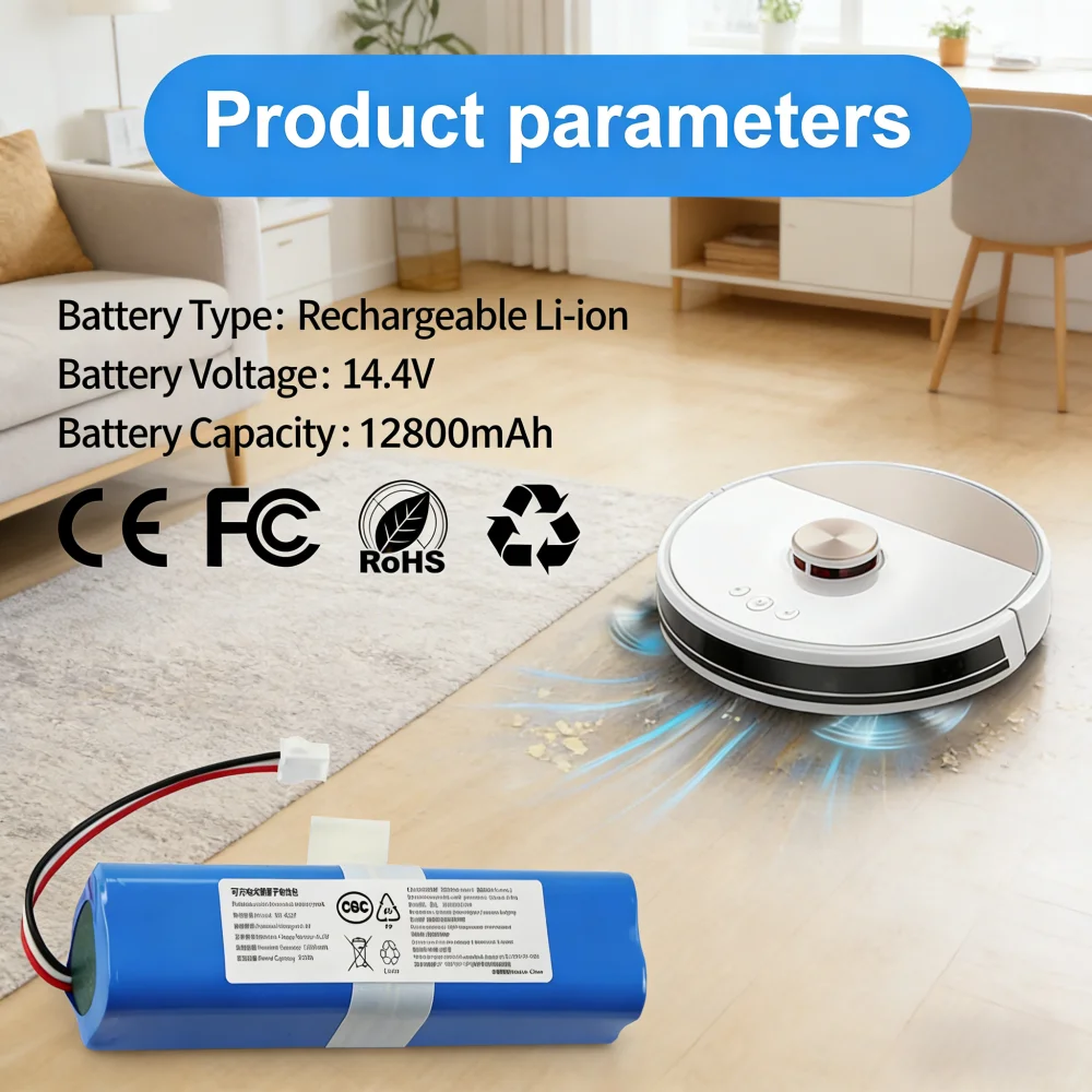 

14.4V 6500mAh For Zoozee Z50 HONITURE Q6 Q6 Pro Se Philips FC8972 Haier TAB-T530S Robot Vacuum Battery Spare Parts