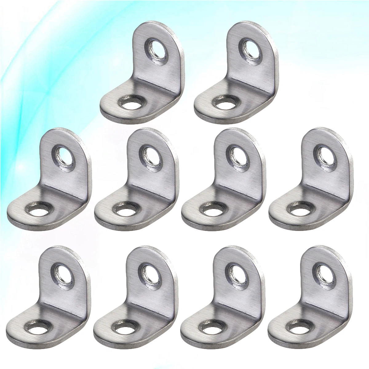 20pcs StainlessSteel CornerBrackets 2mmThickness FurnitureHardware 20mmMetal RightAngleBracket Use SilverColor