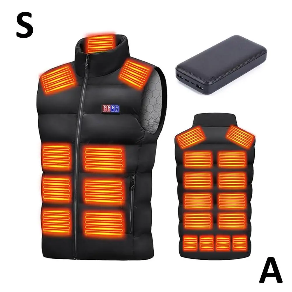 9 Heating Zones Electric Heated Jackets With Pockets Rechargeable Winter Warm Heat Vest Smart Heated For Men Women For Camp K2P0