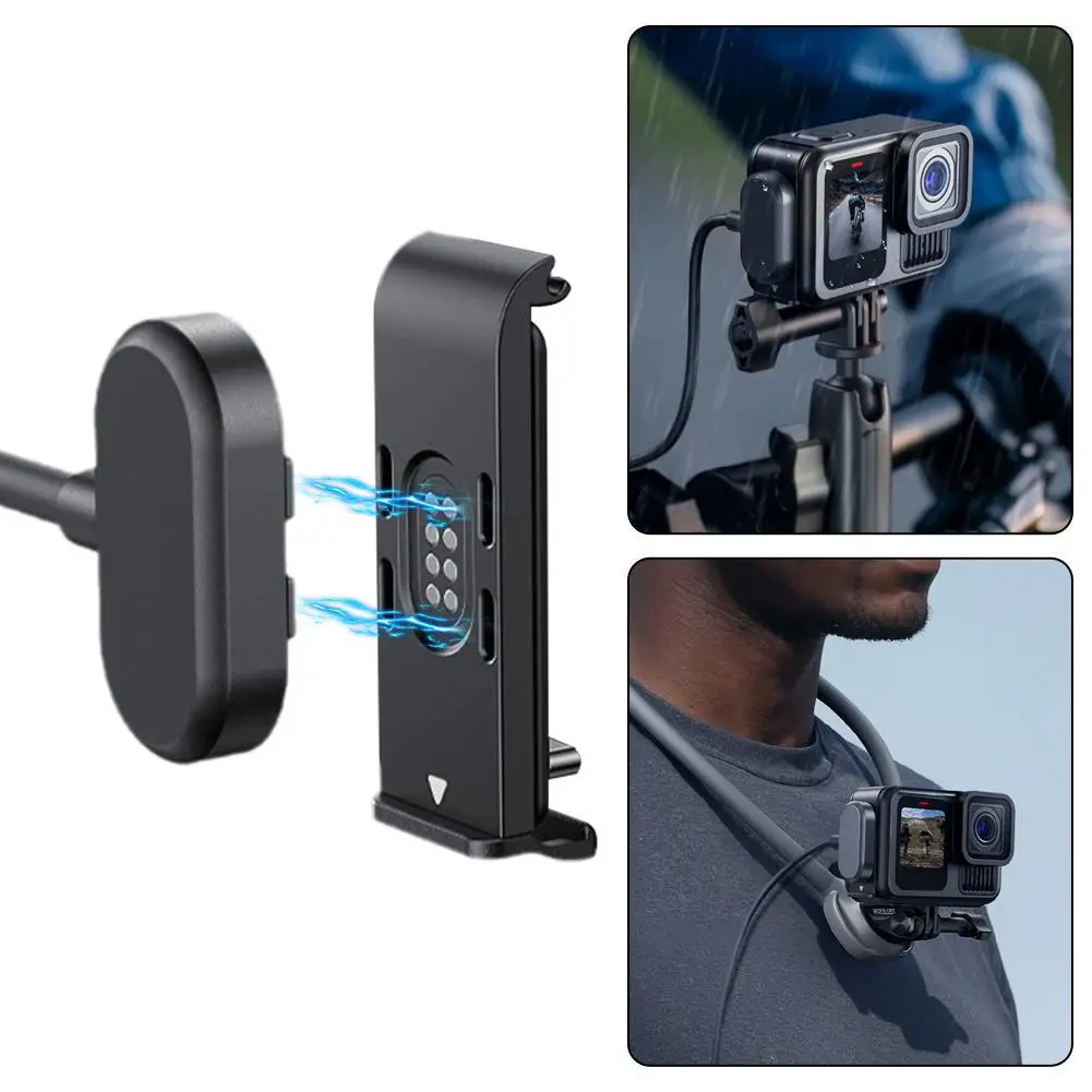 

For GoPro13 Accessories Magnetic Charger Charging Cord Compatible HERO12/11/10/9 Contacto Magnetic Door Cover Power Cable Kit