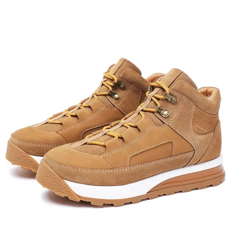 

Vintage Casual Sport Cotton Shoes Men Shearling Round Toe Thick Sole Winter Wool Warm Snow Boots Male Outdoor Fashion Shoes