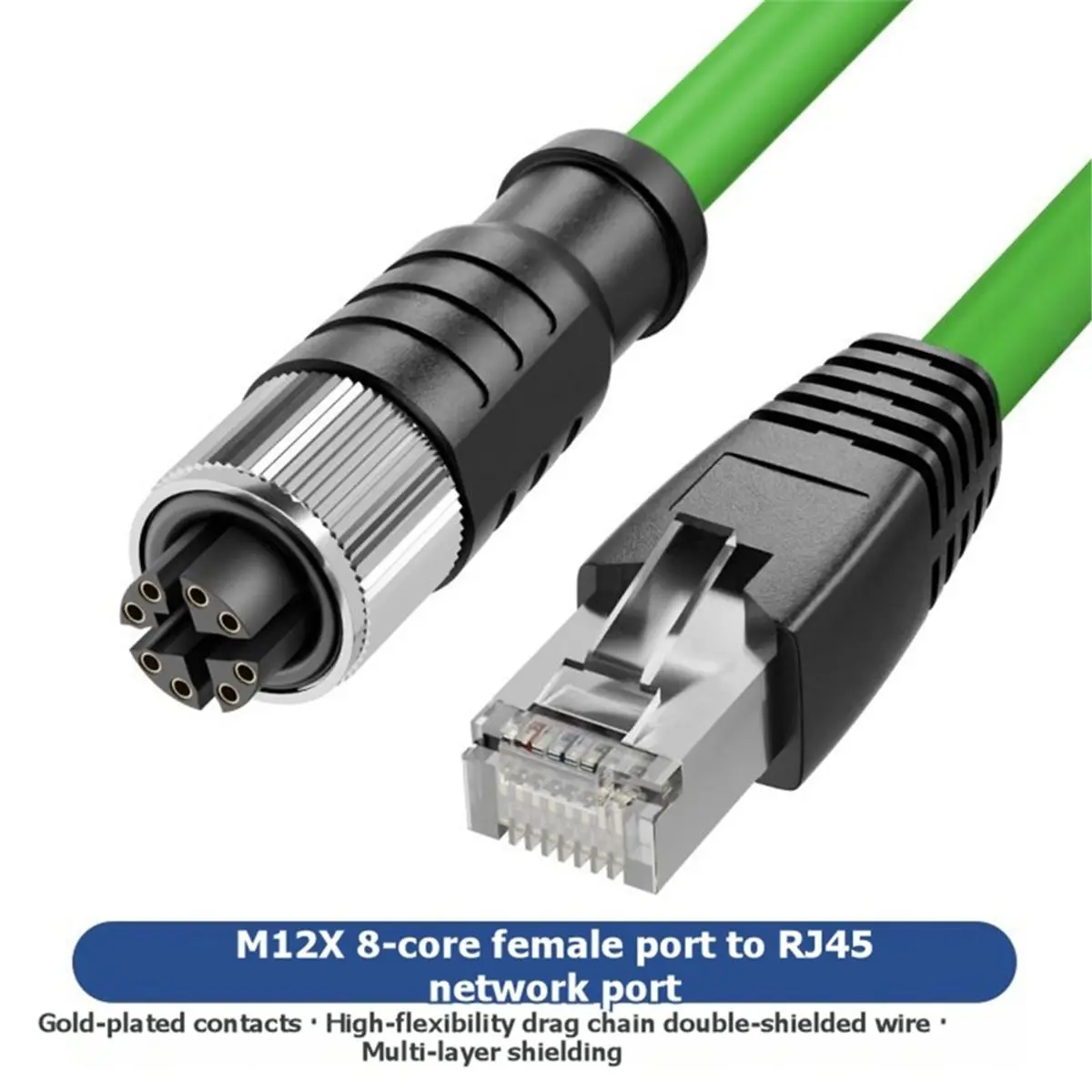 D-Code to RJ45 Double Shielded Network Cable High Flexible 8 Pin Aviation Drag Chain Line Industry Ethercat 2M