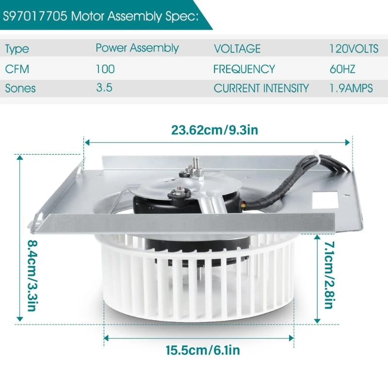 Exhaust Fan Motor Replacement Ventilation Blower Fan Motor Assembly S97017705