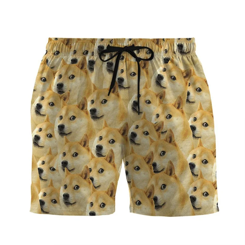 Funny Shiba Inu Husky Short Pants Men 3d Print Dog Golden Retriever Surfing Board Shorts Sportwear Beach Shorts Kids Clothing