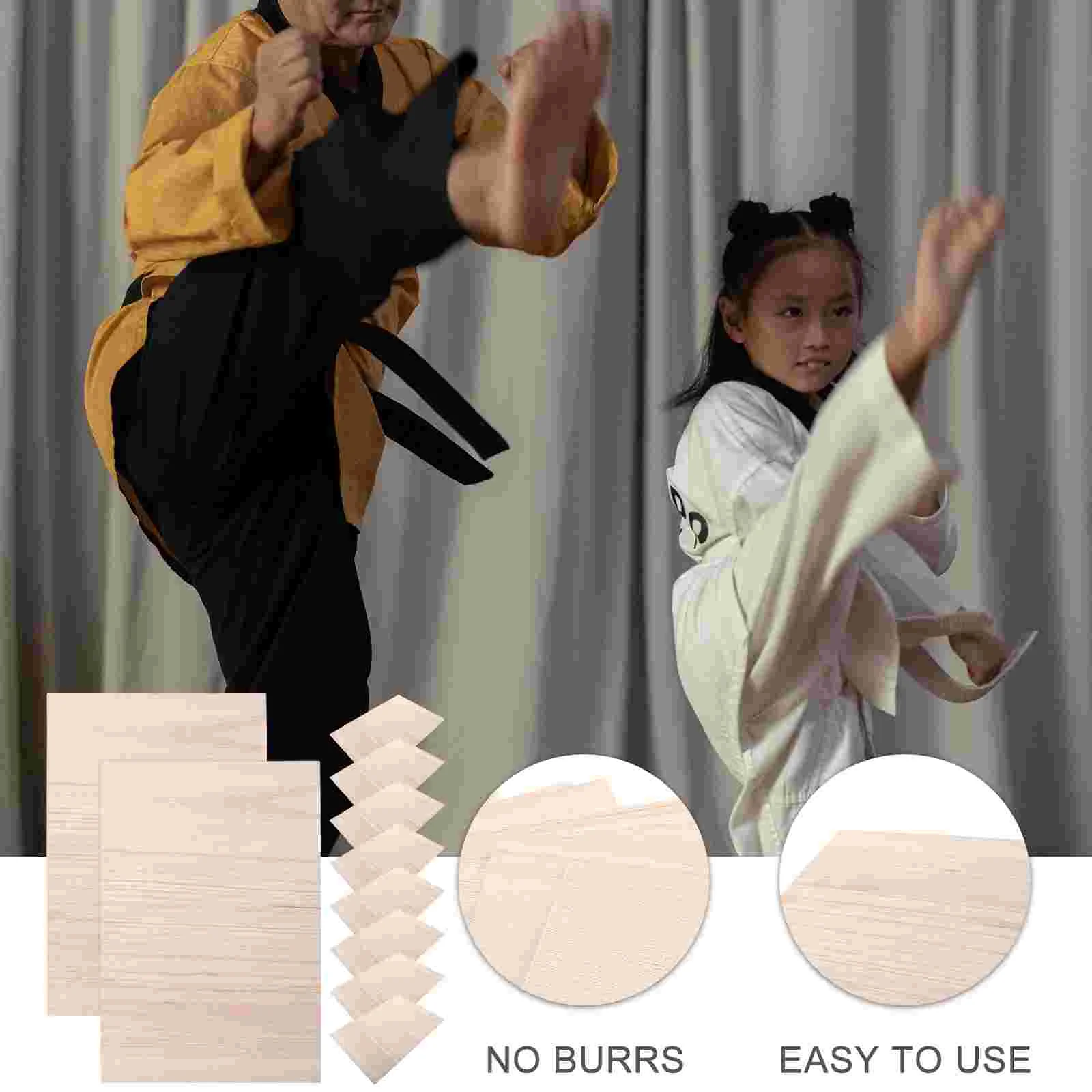 10 Pcs Taekwondo Plank Board Accessory Solid Wood Professional Breaking Planks Versatile Wooden Martial Academy Equipment