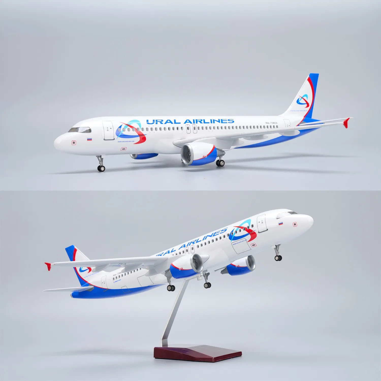 47cm Ural Airlines A320 Neo Diecast Airplane Model Kit with Landing Gear Wheel For Adult Aviation Enthusiast Gift Plane Toy