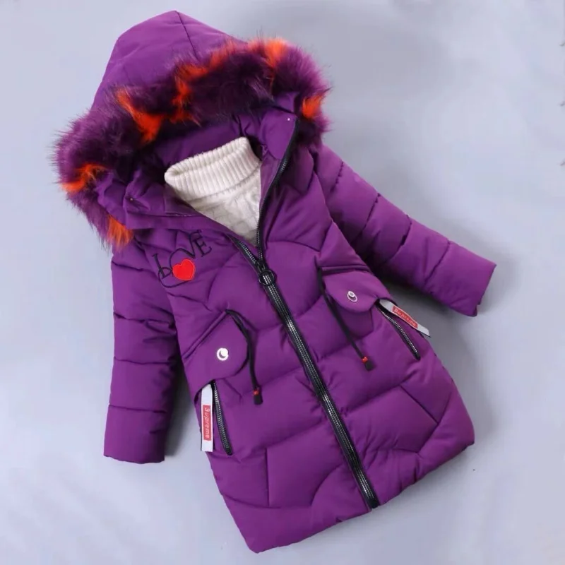 

Girls Winter Coat Jacket Kids Cotton Fashion Thick Warm Teenage Outfit Children Girls Hooded Outerwear for 10 12 14 Years Parkas