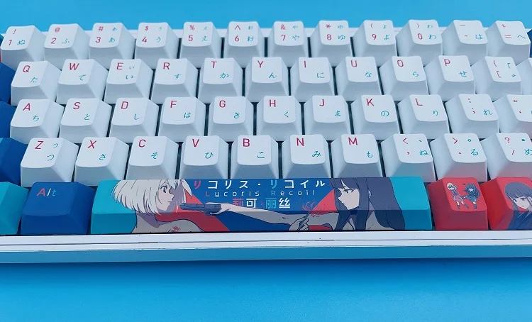 136 Keys LYCORIS Anime  Lycoris Recoil Keycaps PBT Keycaps Chreey Keycaps Dye-sub Mechanical Keyboard Cap