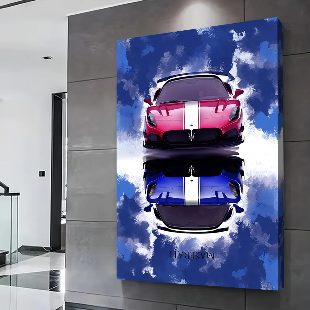 Sports Car Reflection Poster Customizable Printed Canvas Painting Wall Art Gift for Modern Home Decoration Ornaments Wand Deko