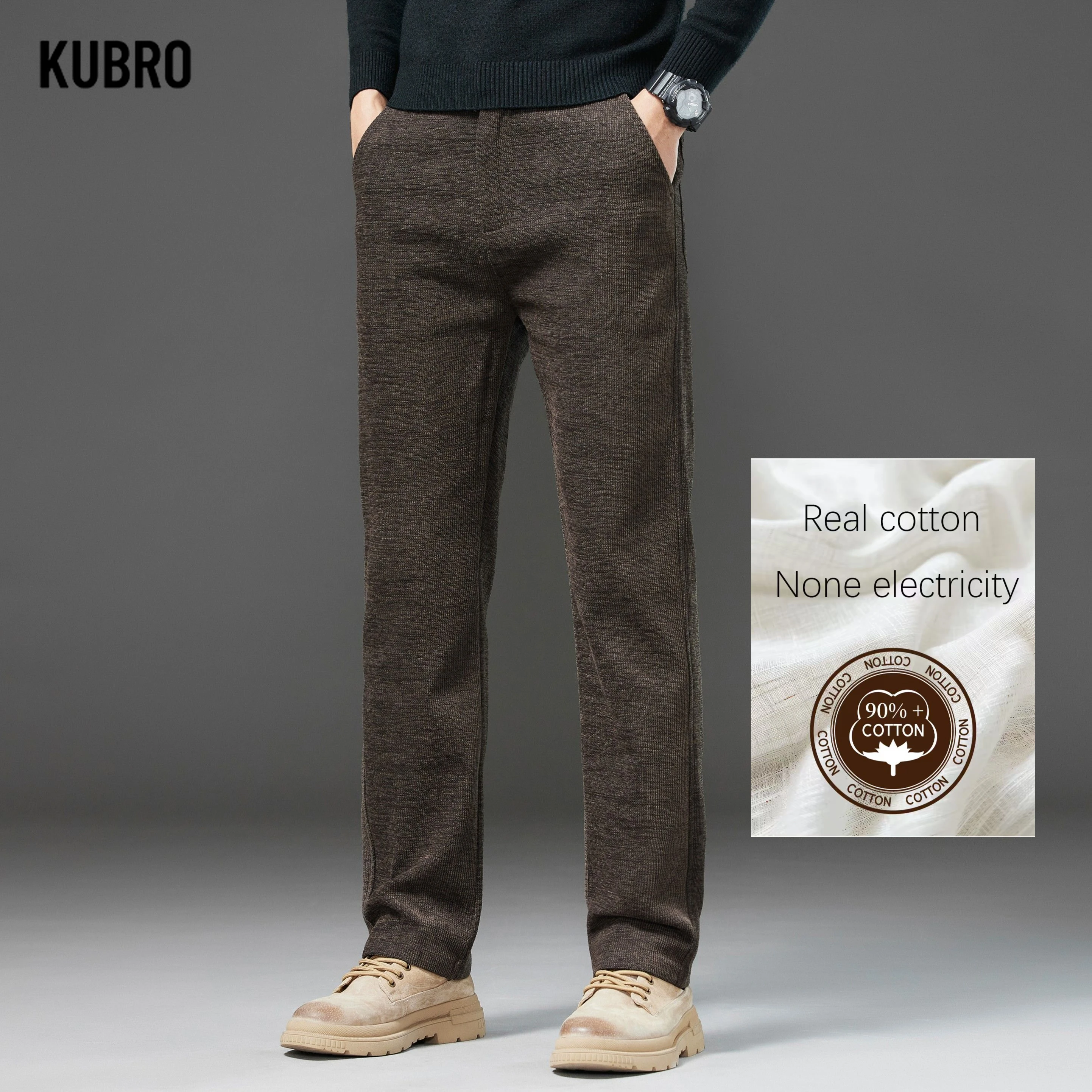 

Chenille Stretch Straight-leg Slim Fit for Men's Light Business Casual Pants in Autumn and Winter Casual Pants Casual Pants