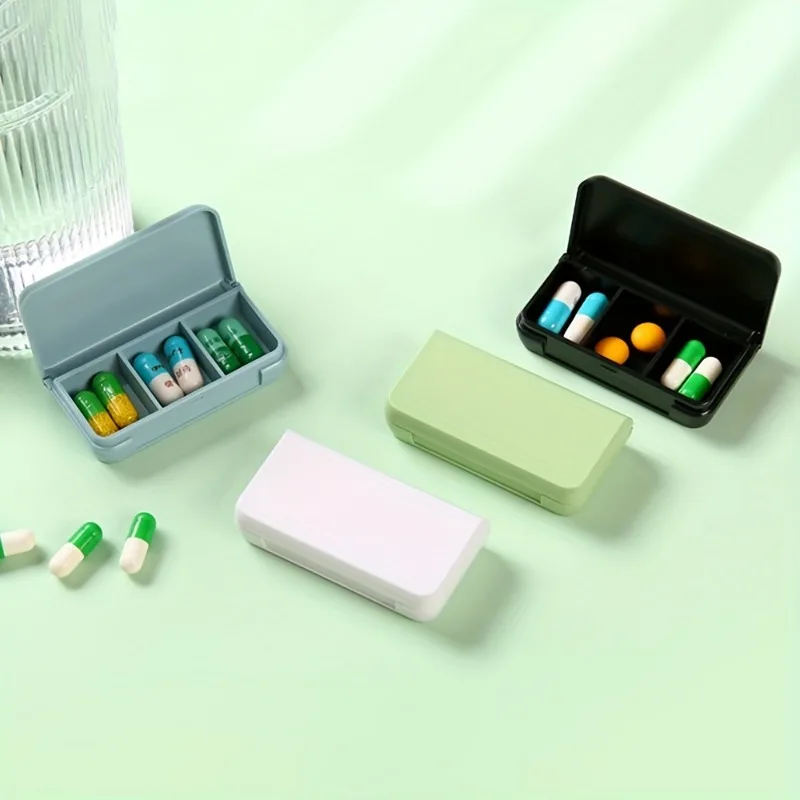 Multi-grid Small Pill Storage Box with Lid, Portable Plastic Pill Box for Medicine Vitamins,Household Storage Organizer for Desk