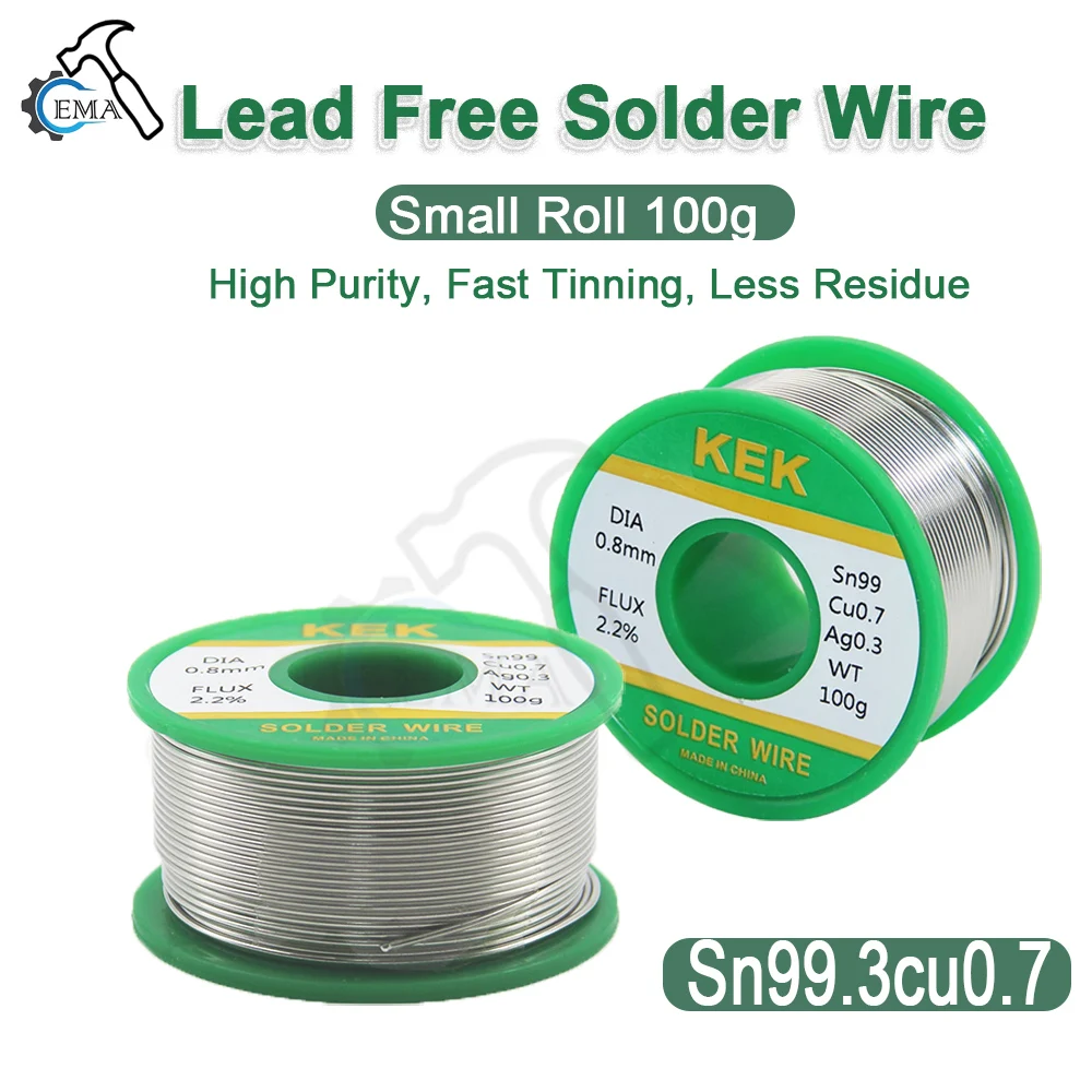 

Lead-free Solder Wire Electric Soldering Iron Repair Welding Containing Rosin Tin Wire Sn99.3Cu0.7 50g 100g 1mm-0.8mm