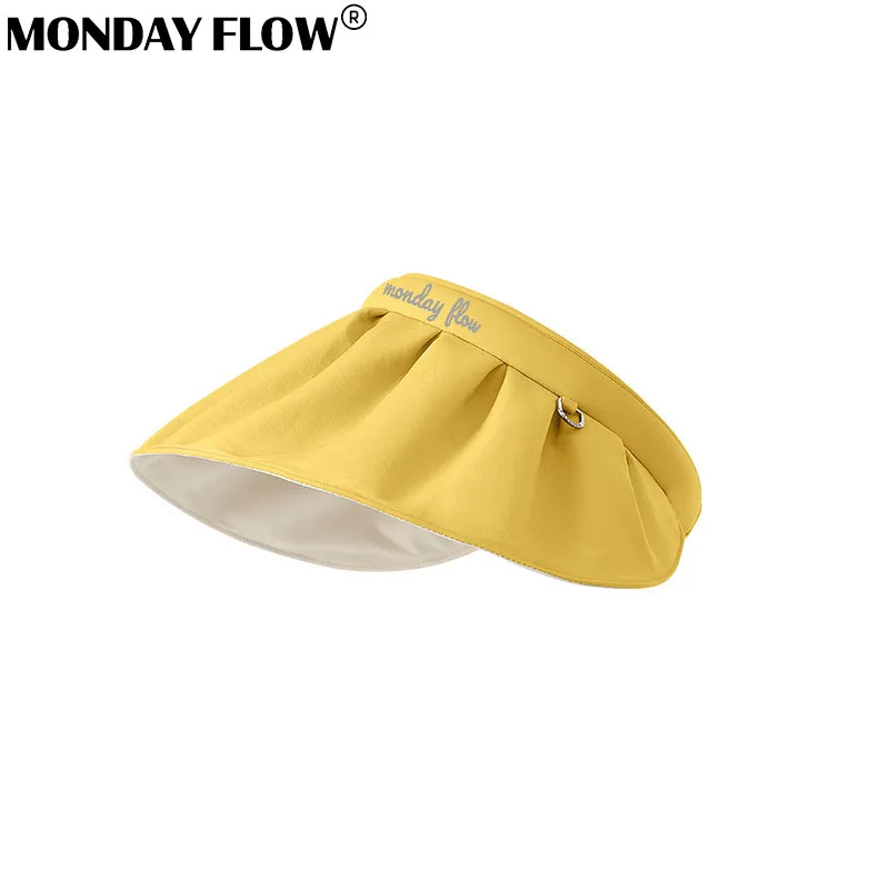 Monday Flow Summer Golf Sun Hats Women Adjustable Visor UV Protection Top Empty Sport Tennis Golf Running Sunscreen Baseball Cap