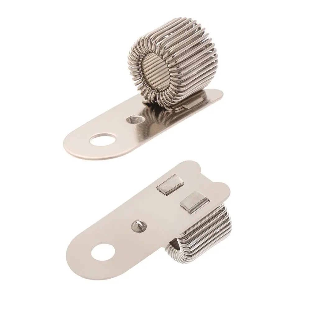 Writing Supplies Portable Elastic Loop Metal Pencil Holder Double Opening Spring Pen Clip Single Hole image 2