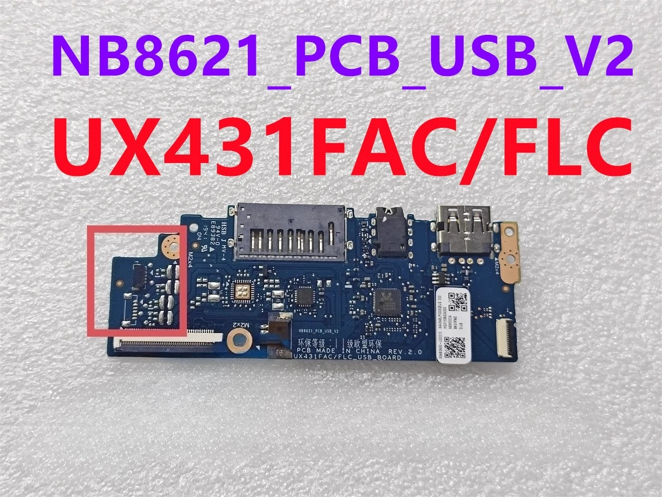 

NB8615 NB8621 V2/V4USB Audio Board FOR Asus UX431DA UX431DL UX431FAC UX431FLC