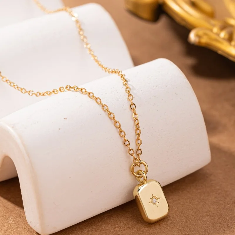 2 PC Elevate your style with this stunning 2-piece double-layer necklace set! Crafted from durable stainless steel,