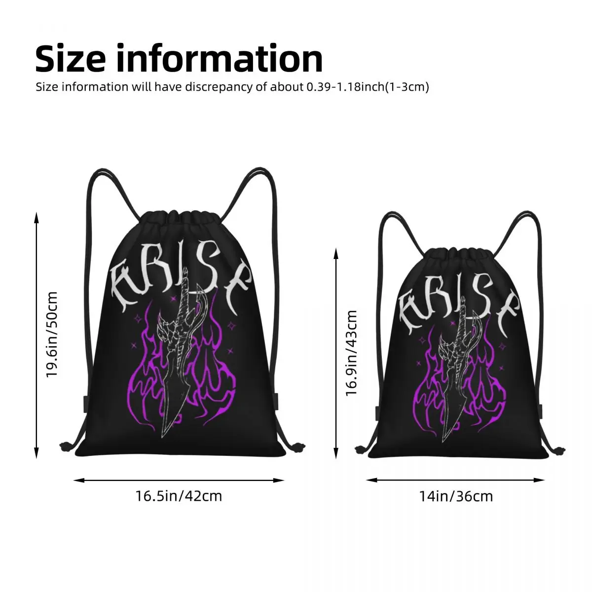 Kasaka's Venom Fang Y2k Drawstring Backpack Gym Sports Sackpack Water Resistant Solo Leveling String Bags for Hiking