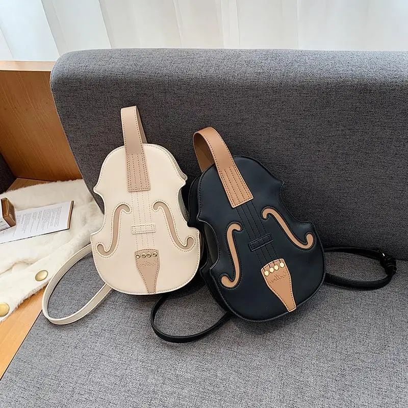 Kreative Violine Weiblichen Umhängetasche PU Leder Kleine Rucksäcke für Frauen Luxus Design Gewinde Damen Mode Schulter Tasche – Detail 14