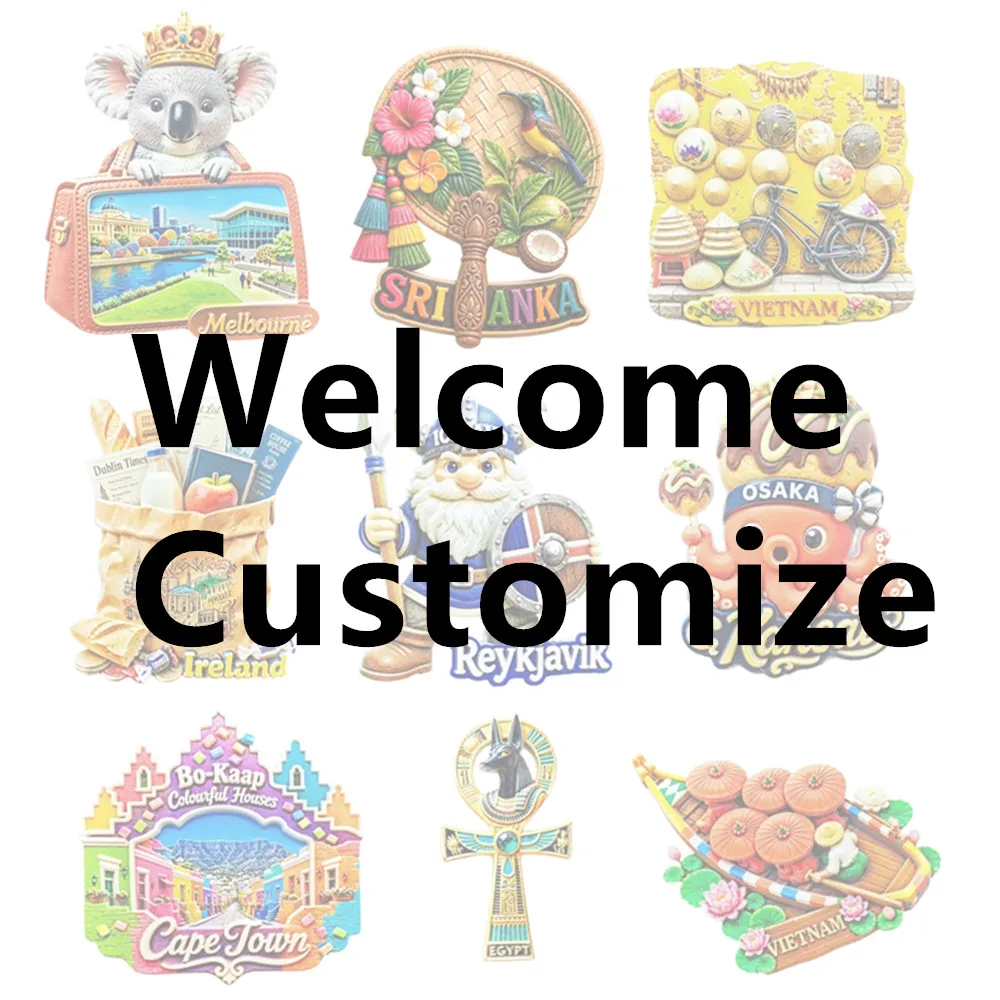 Custom Made Resin Fridge Magnet Sample DIY Your Own Photo Resin Refrigerator Sticker OEM Sample Custom Logo Souvenir Magnet