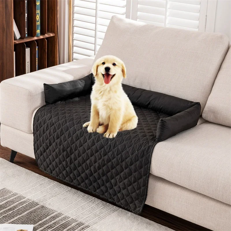 Water Repellent Dog Sofa Couch Cover Sofa Bed Pet Blanket Mat for Large Dog Pad with Pillow Cat Dog Sofa Pad for Travel & Indoor