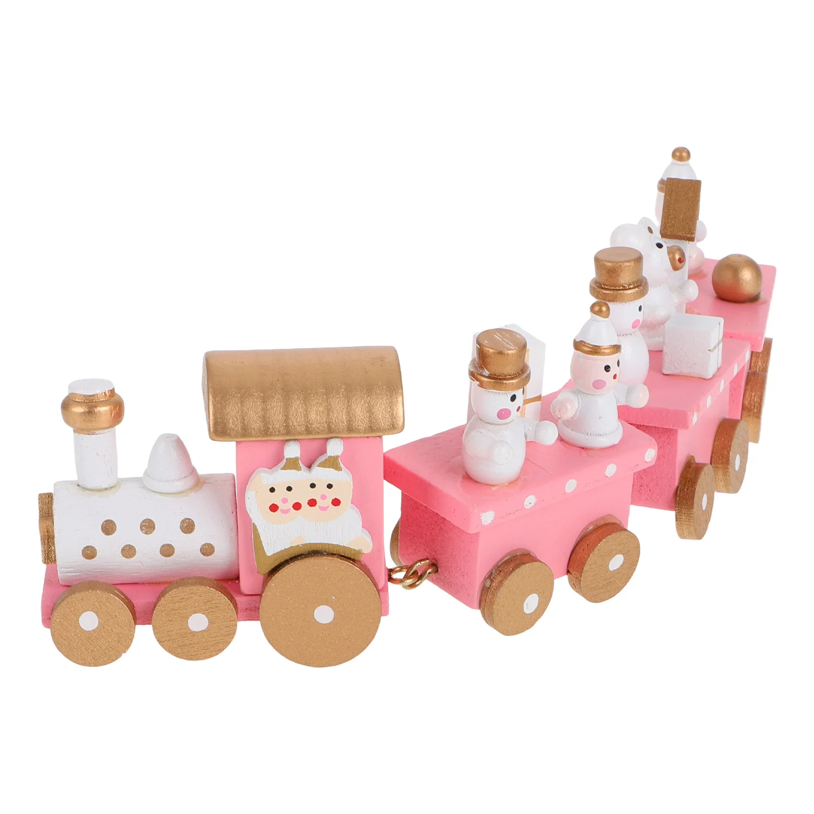 

Festive Christmas Train Toy Wooden Xmas Ornament for Kids Tabletop Decor Holiday Theme Desktop Accessory Under Tree Decoration