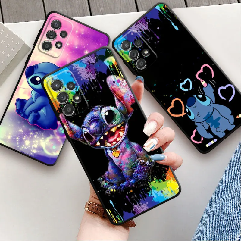 Phone Case for Samsung A12 A52 A14 A53 A71 A72 A11 A21 A33 A50 A70 Silicone Cover Love Color Painting Stitch