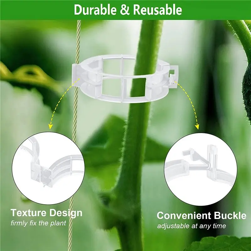 2025+ 250 Pcs Tomato Clips, Plant Support Clips and J Tomato Hooks, Plastic Trellis Clips Vegetable Cages Vine Garden Clips