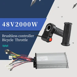 Electric Bicycle DC 48V 2000W Brushless Motor Controller With Gas Handle Throttle Accelerator Electric Motorcycle Scooter kiti