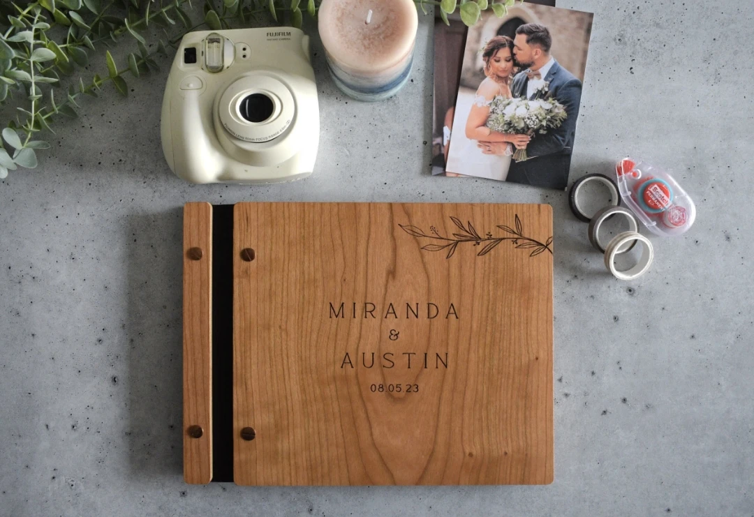 Personalized Guest Book Custom Wedding Guest Book Photobooth Album Wooden Guest Book Custom Photo Album Wedding Album