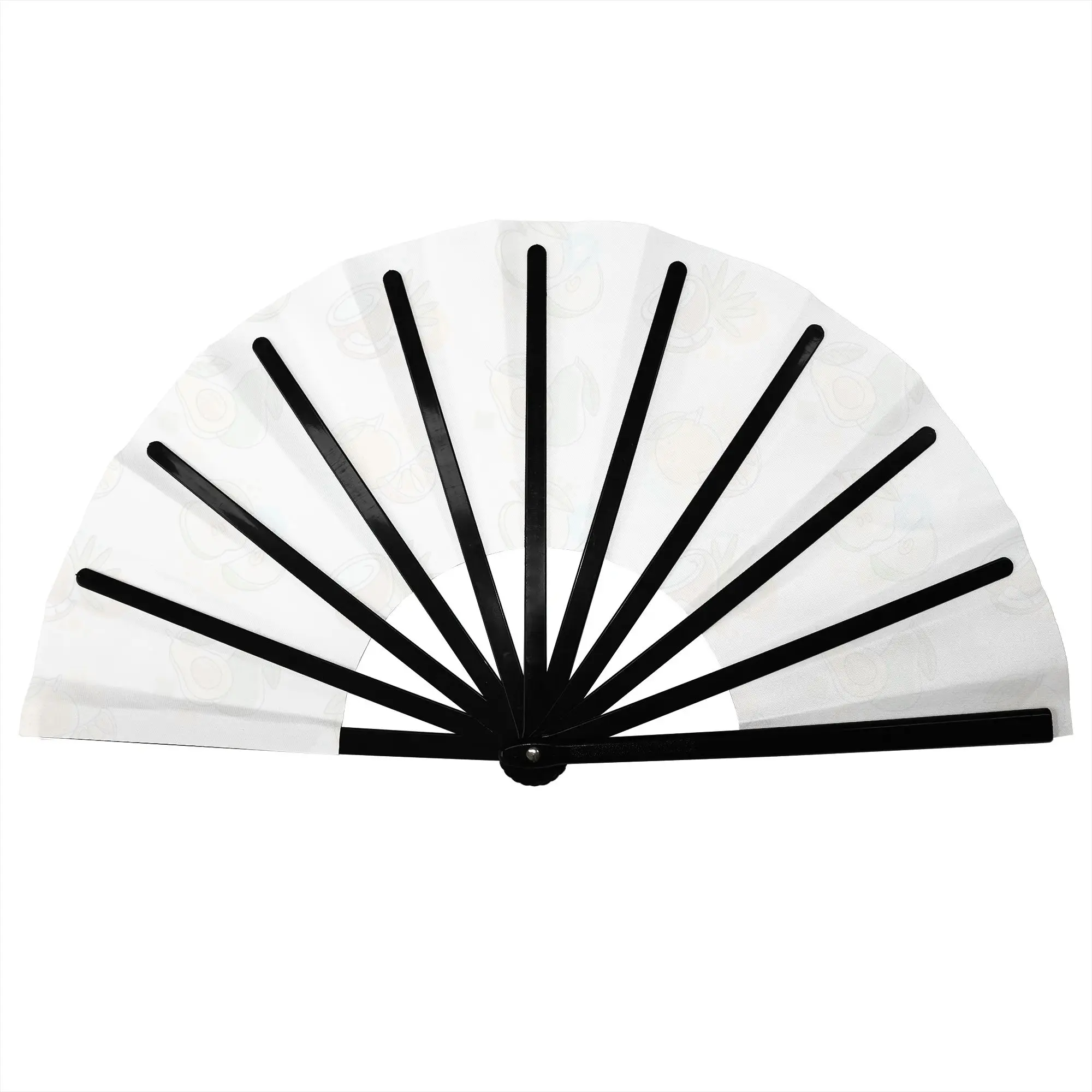 Avocado Apple Orange Coconut Folding Hand Fan Tropical Fruit Polyester Fabric Fan Fashion Summer Accessory Decorative Fans