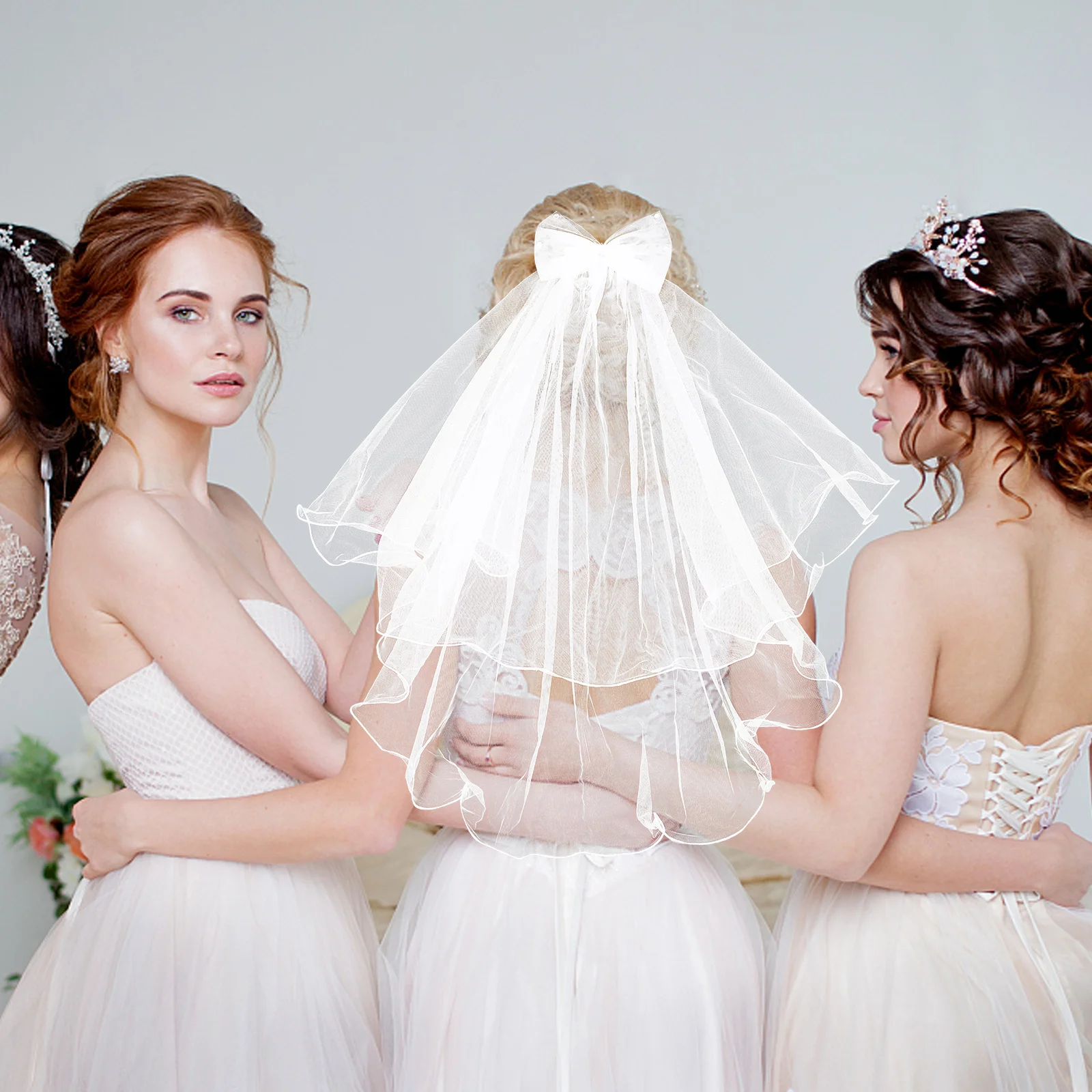 حجاب زفاف فاخر للأطفال حجاب زفاف رومانسي ديكور جميل وجذاب وساحر يجب اقتناؤه إكسسوار يوم خاص