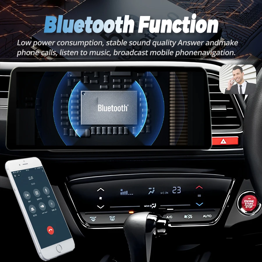 Lecteur vidéo de voiture Android 14, écran large de 12.3 pouces, radio stéréo pour Honda VEZEL HRV 2015 2018 RHD, limitation GPS, unité principale Carplay