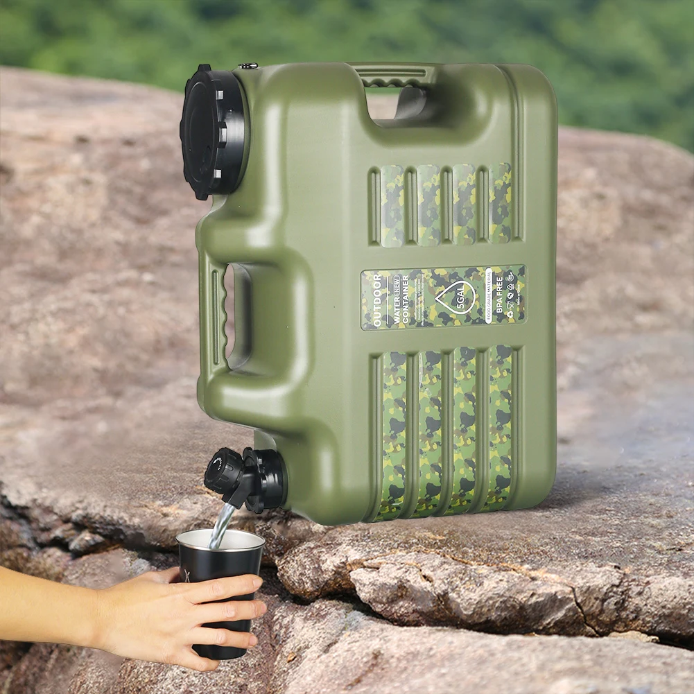 18.5L Water Storage Container with Faucet Portable Water Tank Large Capacity Drinking Water Bucket for Vehicle Car Camping